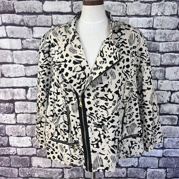 Carole Little Jackets & Blazers - Carole Little Black & Beige Long Sleeve Jacket Size 3X